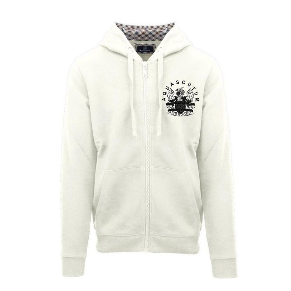 Aquascutum Mens Relaxed Fit Full Zip Hoodie / Butter